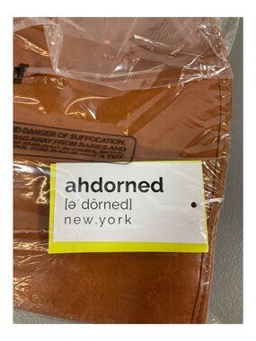 Ahdorned Unisex Camel Faux Leather Messenger Bag with Adjustable Straps and Bonu